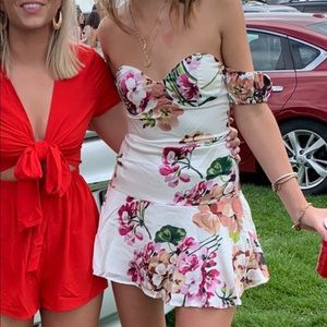 About Us strapless/ off the shoulder short dress